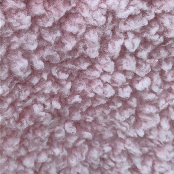 PINK SHERPA SLEEVELESS OPEN STYLE VEST HOODIE - Picture 8 of 8